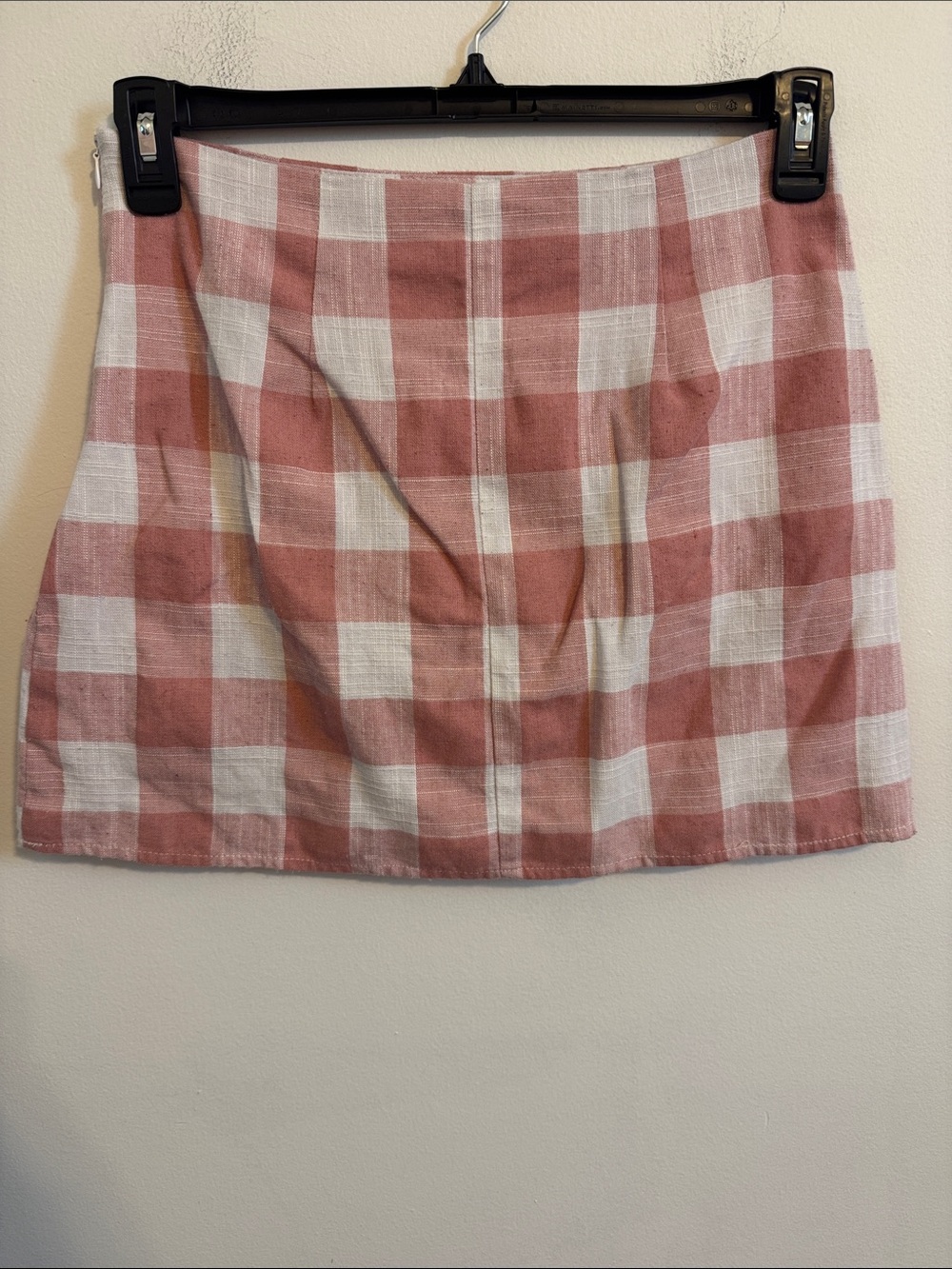Forever 21 Pink and White Plaid Mini Skirt